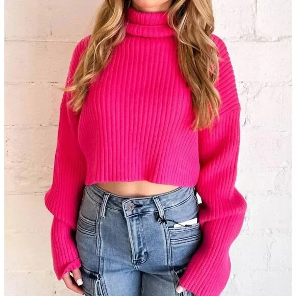 Idem Ditto Toasty Babe Turtleneck Crop Sweater - Picture 3 of 7